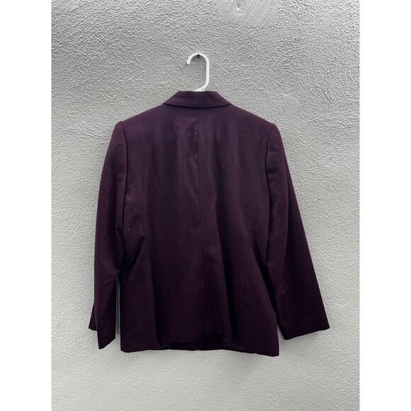 Sag Harbor Womens Blazer Size 6 Purple Pure Wool Three Button Up - Picture 8 of 12